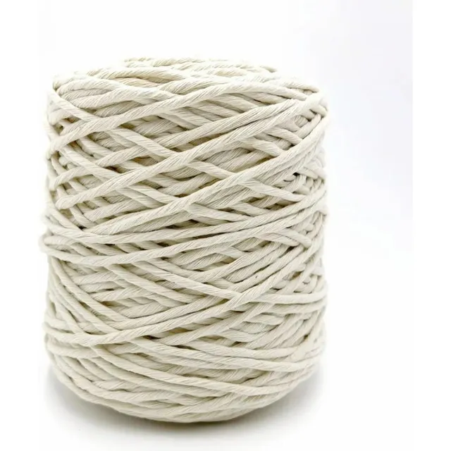 Hilaza De Algodón For Tejer Macramé 4mm Negro/beige