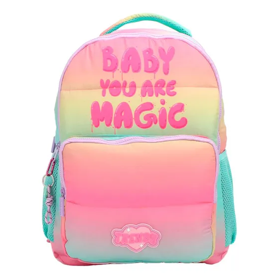 Mochila Trendy Multicolor 17 PuLG Escolar Niña Infantil Diseño De La Tela Estampado