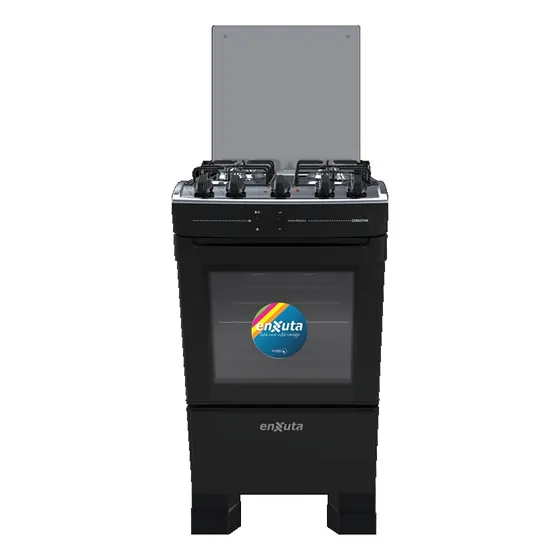 Cocina Supergas 4 Hornallas Negra Con Horno Eléctrico Y Gril