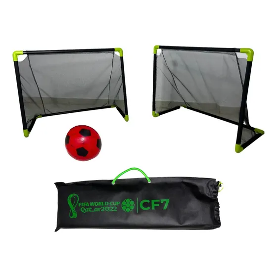 Cancha Mini Arquería Portería Con Malla Fútbol Niños X2