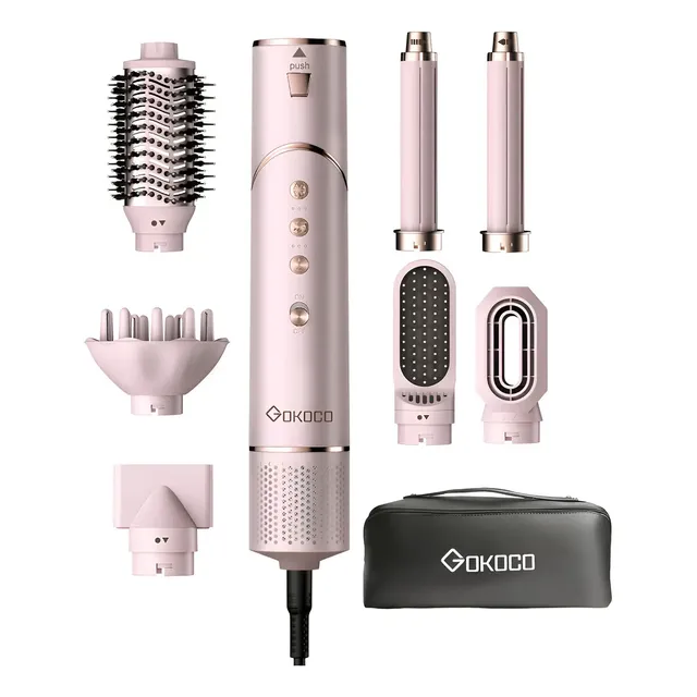 Secador De Pelo Alta Velocidad Profesional 7 En 1 Secador Color Rosa