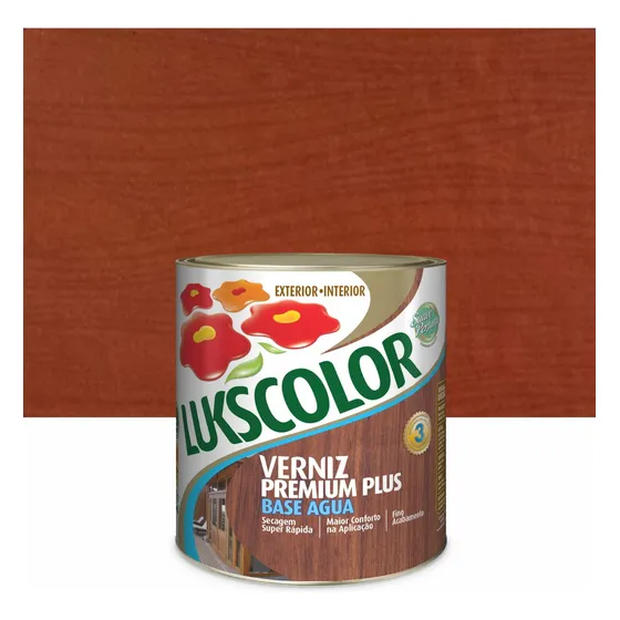 Verniz Base Água Madeira Cores 900ml Lukscolor Móveis 1/4 