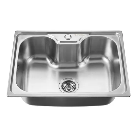Lavaplatos Empotrado 600 X 450 Con Cesta Splendid Acero Inox Color Plateado