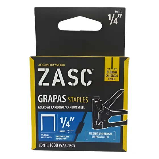 Grapas Tapicería Grapadora Manual 1/4 6mm Caja De 1000 Pzas