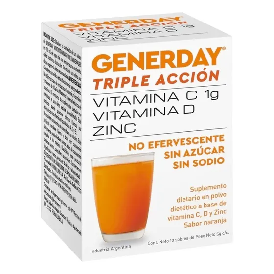 Generday Triple Acción Con Vitamina C D Y Zinc 10 Sobres