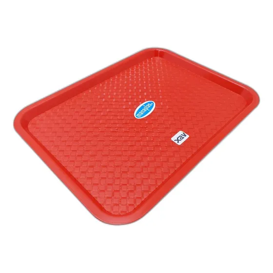 Bandeja Self Service Roja Plastica 40x30 Recta Manaplas 0762