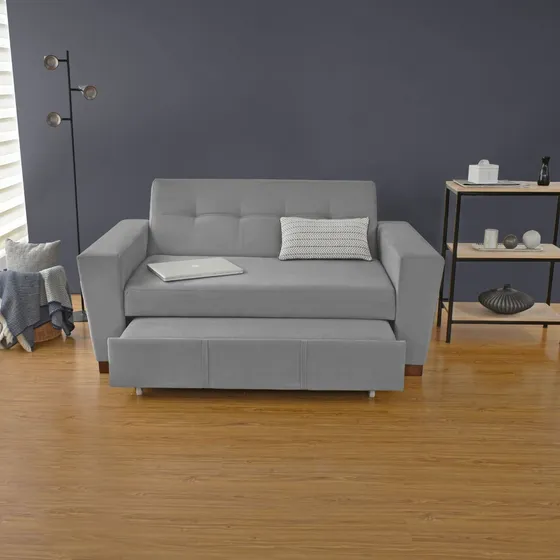 Sofá Cama Hamburgo 2 Puestos 160x87x86 Reclinable Color Gris