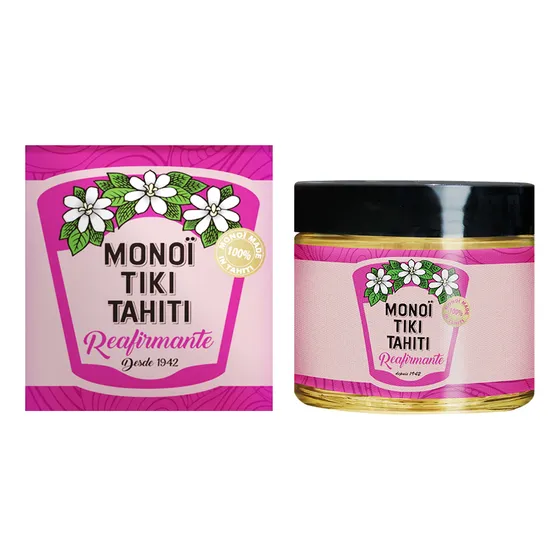 Tratamiento corporal hidratante con aceite reafirmante Monoi Tiki Tahití que combate las estrías y la flacidez y la celulitis