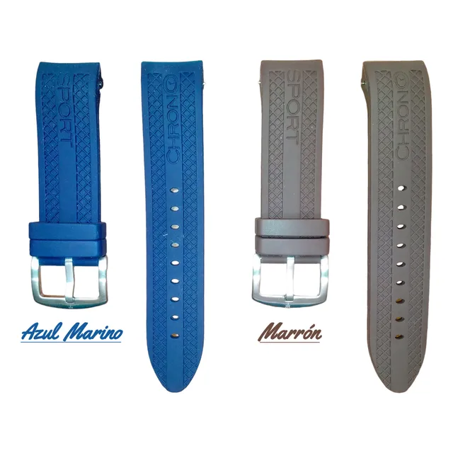 Correas Chronosport De Silicon Medida 22mm Colores Variados 