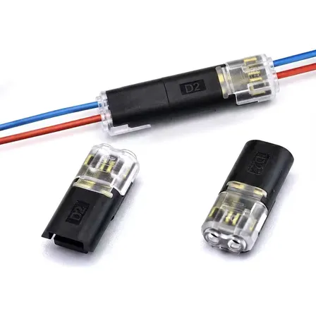 50 Conectores De Cable, Terminal Enchufable Bidireccional De Negro