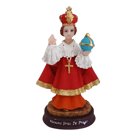 Imagem Do Menino Jesus De Praga 12cm Resina 