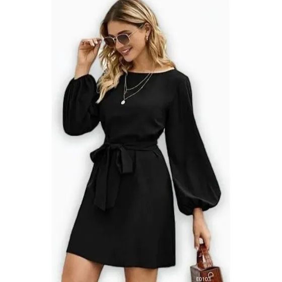 Vestido De Moda Manga Bombacha
