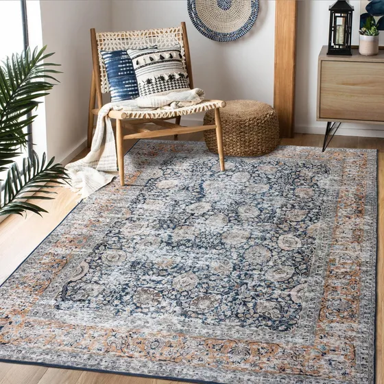 Alfombra Area 5 X 7 Pie Lavabl Antideslizante Para Sala Casa