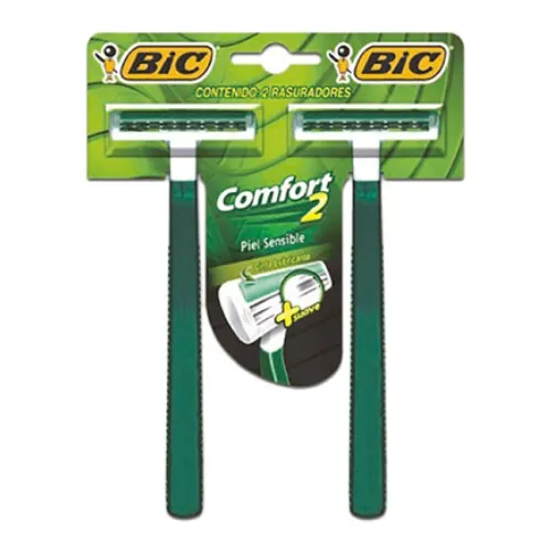 Afeitadora Bic Confort 2 Sensible Pack De 3 Unidades