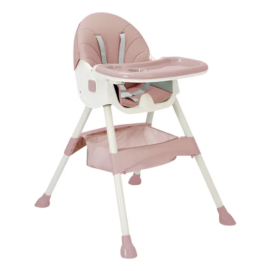 Silla De Comer Bebe 2en1 Portatil Alta Plegable Mesa Ajustable Rosa Dakota