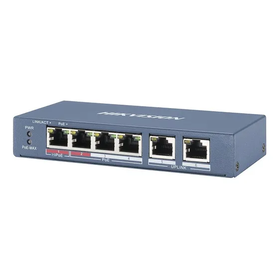 Switch Poe+ Hikvision / 3 Puertos 10/100 Mbps 60 W 250m Poe