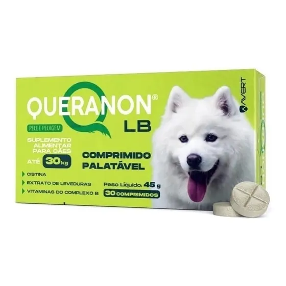 Queranon Lb Pele E Pelagem Cães Até 30kg C/ 30 Cápsulas