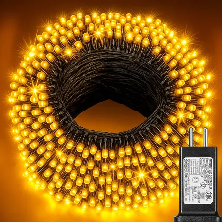 Cordão Pisca Pisca Natal Branco quente 90 Metros 1000 Leds 8 Funções 110/220v Bivolt A Prova D'agua LARUNO