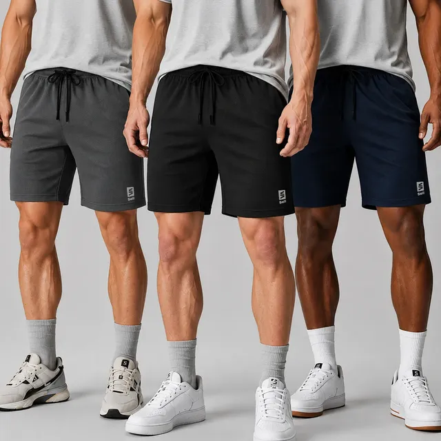 Kit 3 Shorts Futebol Básico Masculino