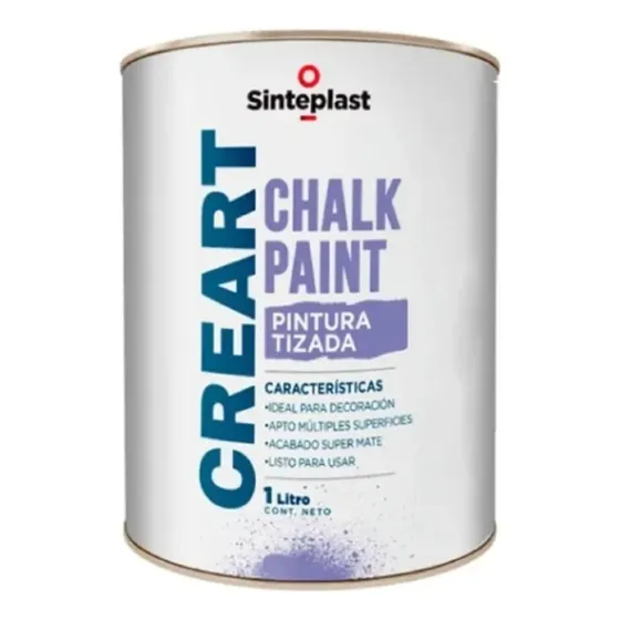 Pintura Tizada Sinteplast Creart Gris Sombra Mate 1l Al Agua