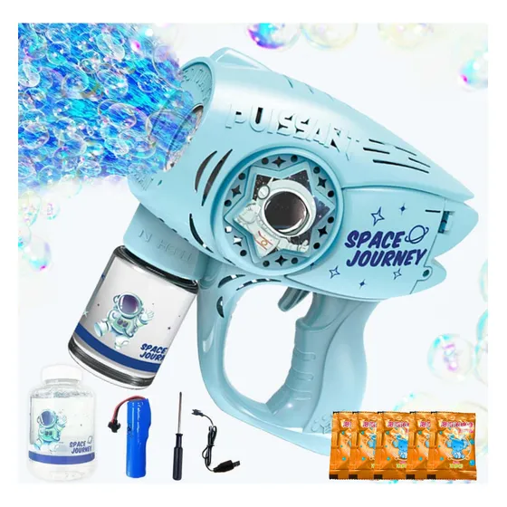 Pistola Burbujas Automatica Espacial Recargable 2 Boquillas