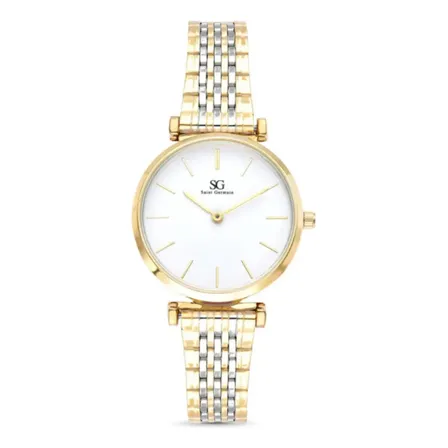 Relógio Feminino Dourado Astoria Saint Germain Bicolor 32mm Dourado Branco