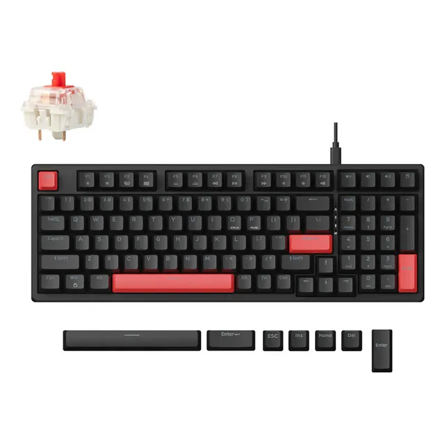 Teclado Mecanico Cable Keychron Lemokey X5 Qmk Sw/red