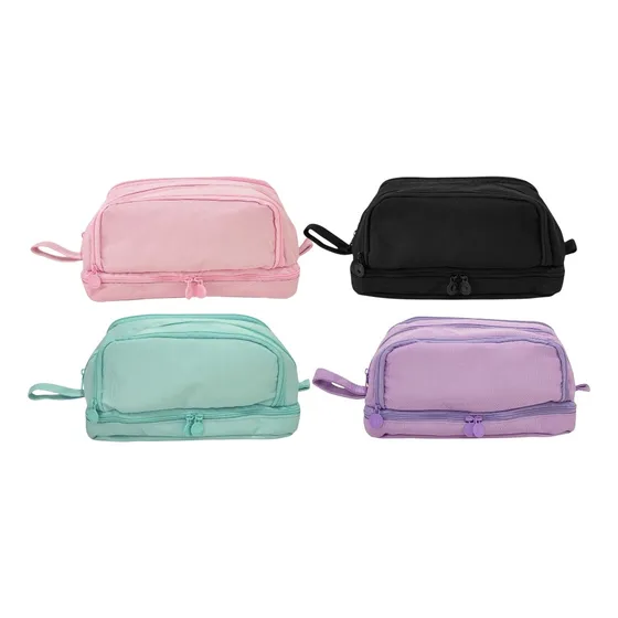 Cartuchera Organizador Canopla 4 Cierres Tela Polibras Color Rosa Pastel 195722 Organizador 4 Cierres