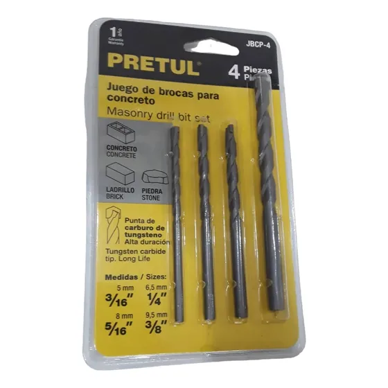 Juego De Brocas Para Concreto 4piezas Marca Pretul