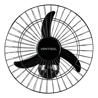 Ventilador Osc Parede 50cm Preto Grade Aco Ventisol 50 Cm 3 Pás