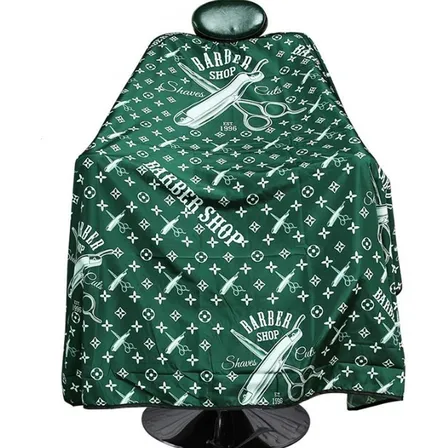 Capa Para Corte De Pelo Barber Pro Camuflajeada Color Lv Verde