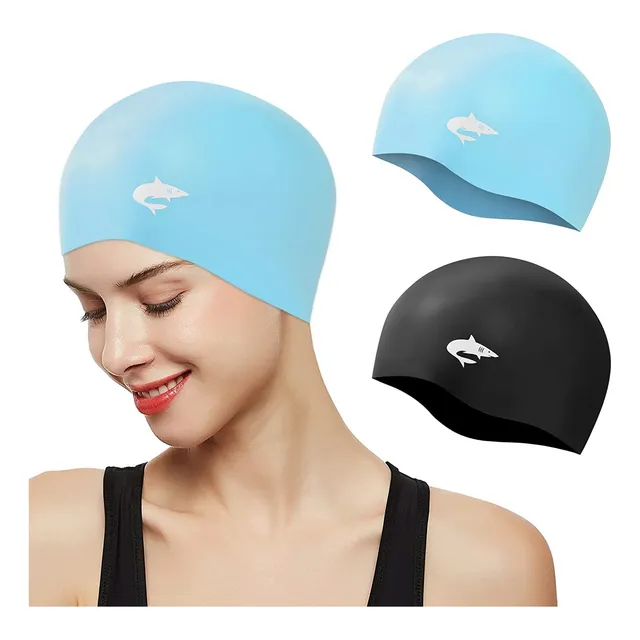 Gorro Natacion Silicona Para Cabello Largo 2 Estuche