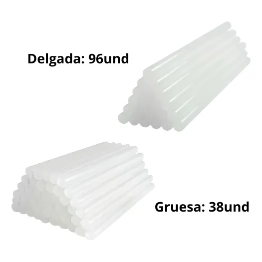 Barras De Silicón Gruesa (38und) Delgadas (96und) X 27cm