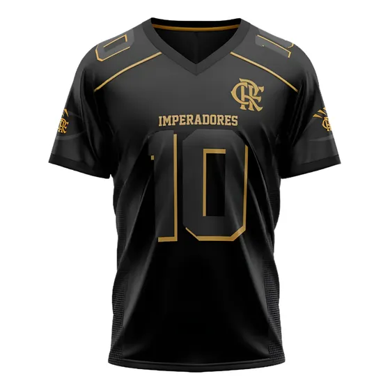 Camisa Flamengo Feather Imperadores Preto E Dourado Oficial
