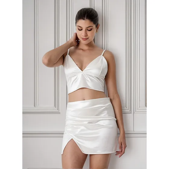 Pollera Corta Saten Mochi