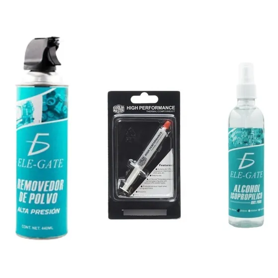 Kit Mantenimiento Pc Aire + Alcohol + Pasta Térmica 3g