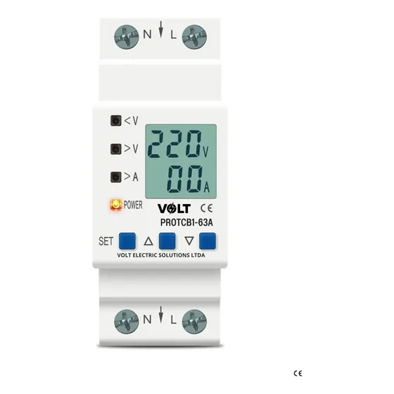 Rele Protetor Tensão E Corrente Sobre E Sub 110v 220v 63a Ac