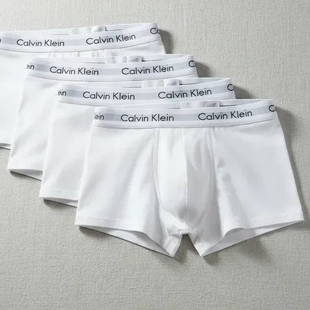 Kit 4 Cuecas Masculinas Boxer Cotton Calvin Klein 0900 - Branco 2 Liso L