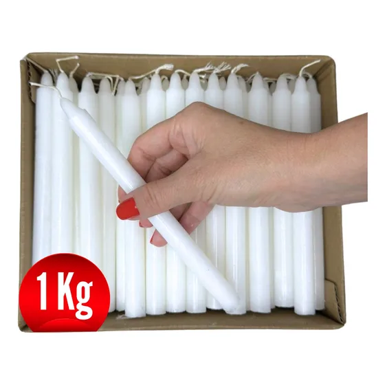 Vela Palito Branca 18cm Tradicional 1 Quilo Atacado