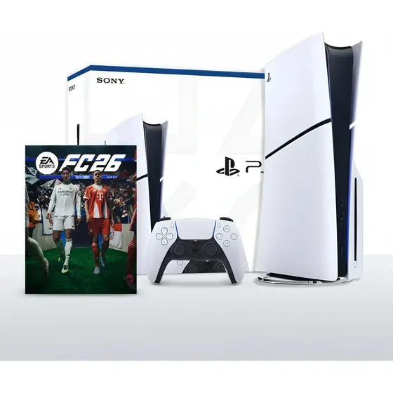 Consola Ps5 Slim, Con Lectora De 1tb + Fc 26 Dig, Marca Sony, Color Blanco.