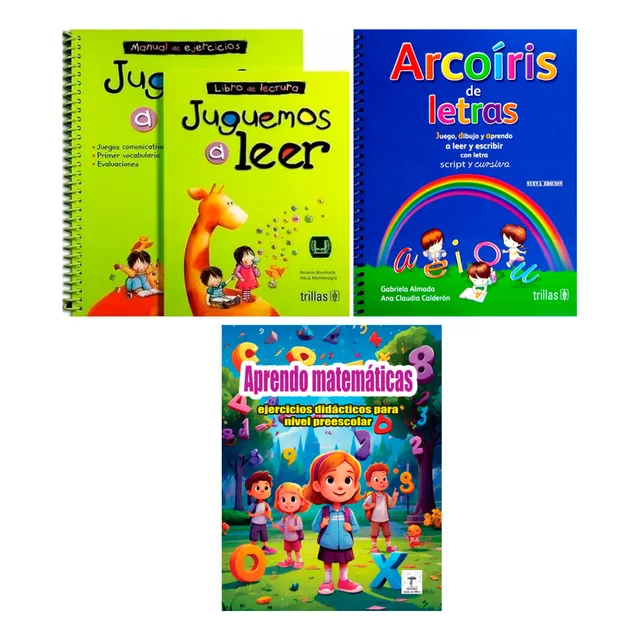 Juguemos A Leer + Arcoíris Ed Espiral + Aprendo Matemáticas