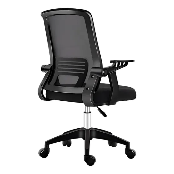 Silla de escritorio Crusec Oficina escritorio ejecutiva ergonómica negra con tapizado de malla