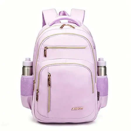 Mochila feminina, ideal para deslocamentos diários, viagens e estudos, impermeável, reforçada, com capacidade para portátil, 24L (Roxo)