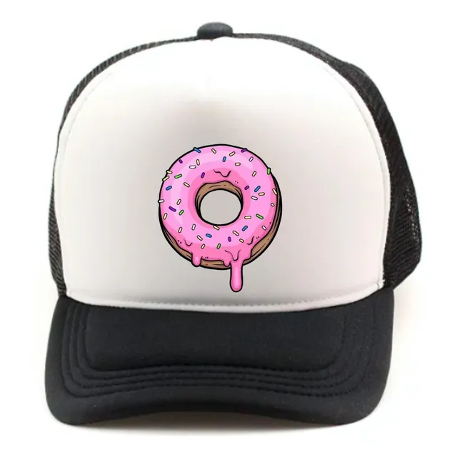 Boné Trucker Fundo Homer Simpson, Donut, Rosquinha