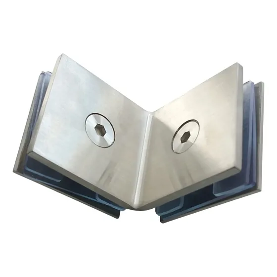 Clip Conector Vidrio A  Vidrio 90 Grados 5x5cm Acero Inox