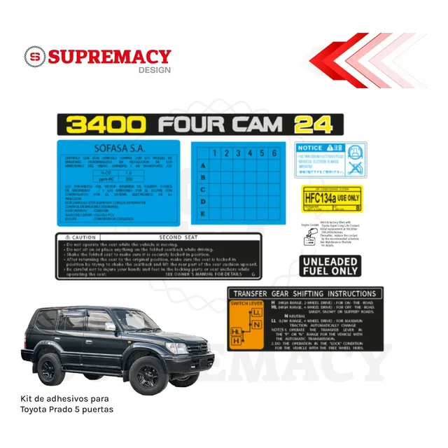 Adhesivos Toyota Prado 5 Puertas