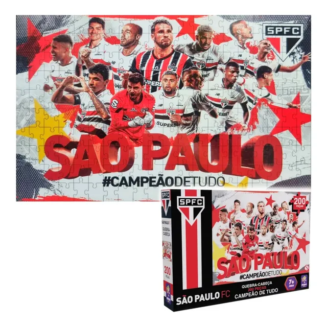 Quebra Cabeça São Paulo Futebol Clube Time Tricolor 200 Pçs