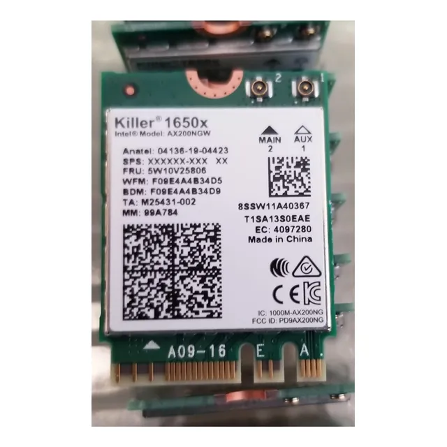 Tarjeta Bluetooth 5.2 Intel Killer Wifi 6 Ax1650x Ax200 Mb