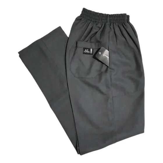 Pantalón Colegial Gris De Sarga Con Elástico T4-16