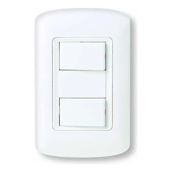 Plaqueta Atenea Plus Con 2 Interruptores Unipolares 